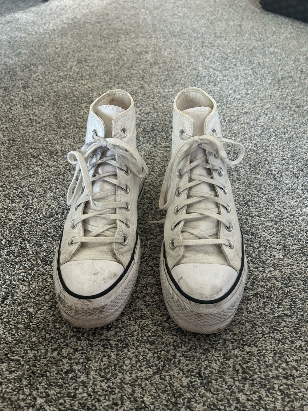 White platform converse high top